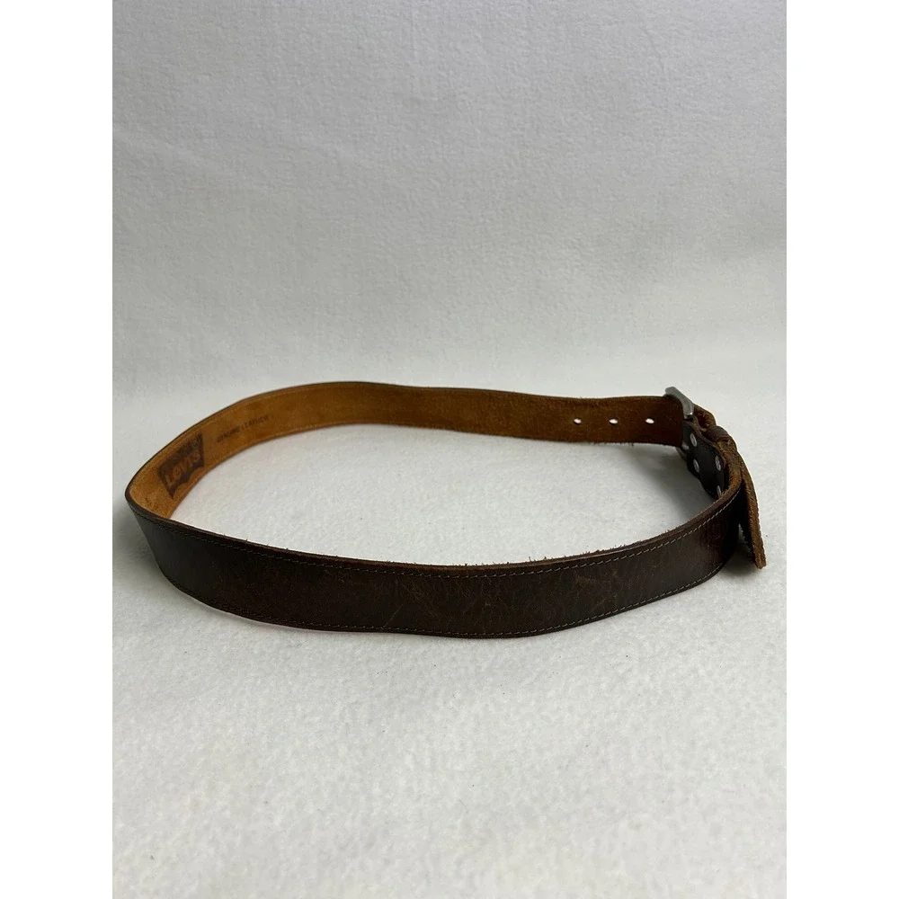 Rugged Americana Levi's Mens L 38-40 Brown Genuine Leather Casual Belt